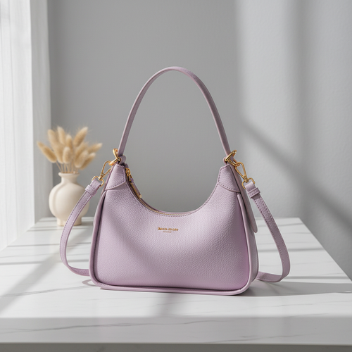 David Jones Lychee Pattern Shoulder Bag in Lilac lifestyle shot